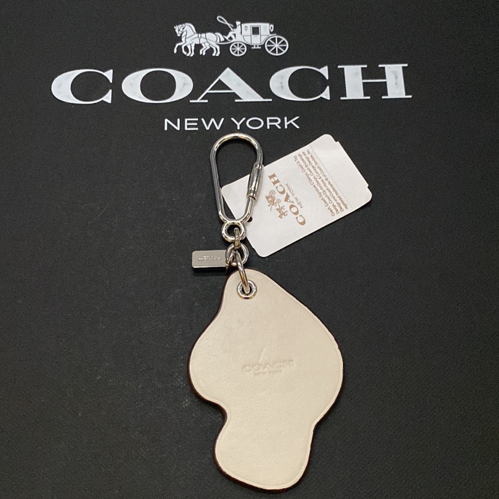COACH Leather MUSHROOM HANGTAG Bag PURSE CHARM Key Fob CARABINER Keychain NWT - Picture 5 of 6
